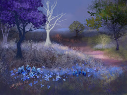 Jacaranda with Blue Flowers